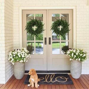 Artificial Christmas Wreaths for Front Door, 2 pack